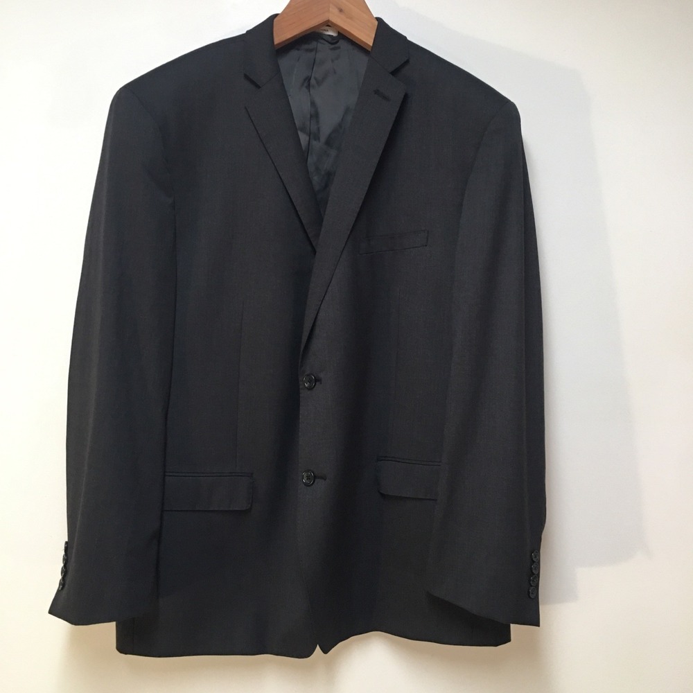 Joseph Abboud Men 50R Suit Blazer Gray 100% Wool Formal‎ Career Double Vent